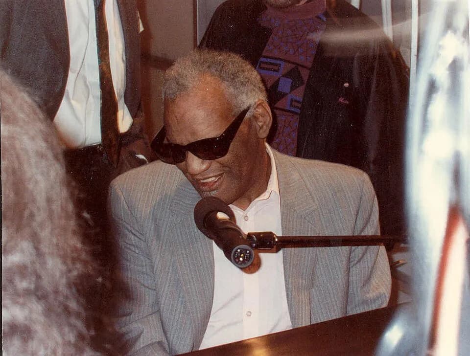 Ray Charles - Ray Charles at Grammy rehearsal 2/20/90 - Permission granted to copy, publish, broadcast or post but please credit "photo by Alan Light" if you can