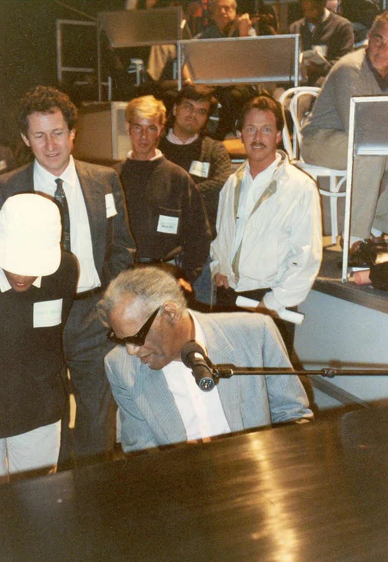 Ray Charles - Ray Charles at Grammy rehearsal 2/20/90 - Permission granted to copy, publish, broadcast or post but please credit "photo by Alan Light" if you can