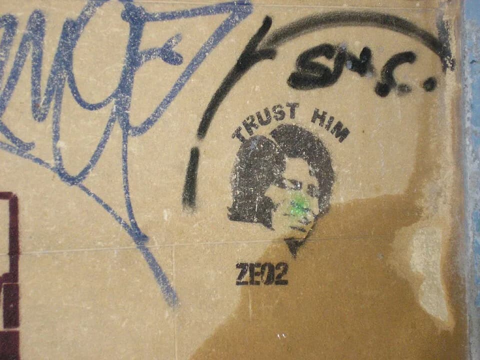 James Brown - James Brown stencil art, Por el Rastro, Madrid.