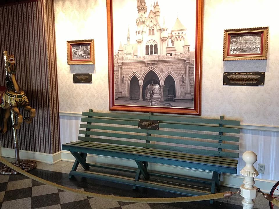 Walt Disney - The bench Walt Disney sat on as he dreamed up Disneyland