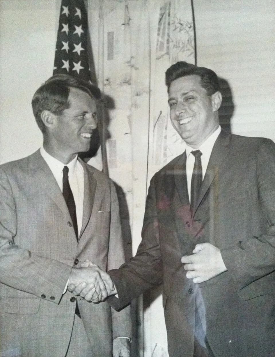 Robert F. Kennedy - Jerome Schutzer (right) campaigning with Robert F. Kennedy (left).