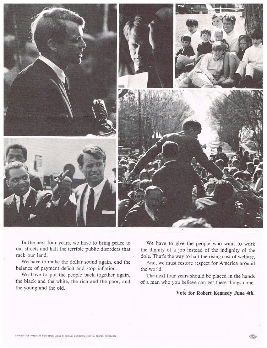 Robert F. Kennedy - 1968 California ROBERT F. KENNEDY flyer
