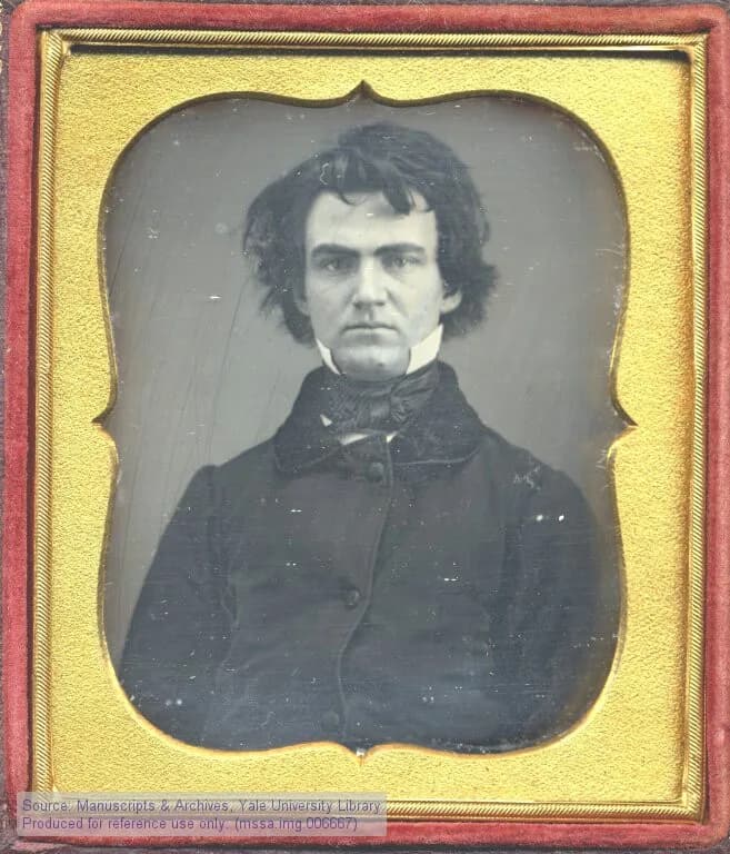 Emily Dickinson - Daguerreotype portrait of William Austin Dickinson, attorney and older brother of the poet Emily Dickinson. Image courtesy of the Todd-Bingham Picture Collection and Papers, Yale Uni
