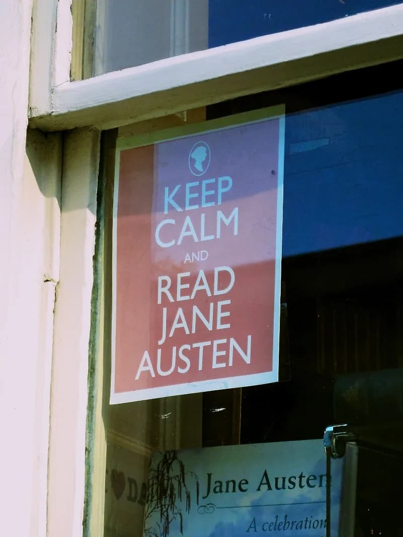 Jane Austen - Jane Austenen lanak irakurtzera animatzen duen kartela