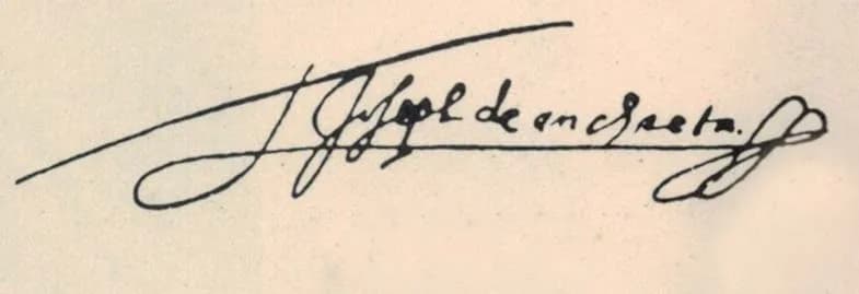 Joseph of Anchieta - Assinatura do pensador e santo católico José de Anchieta.