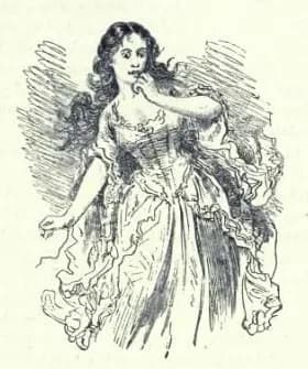 Jenny Lind - Jenny Lind in the title role in the opera Lucia di Lammermoor. After a lithography. Image from Nils Personne: Svenska Teatern VIII (1927).