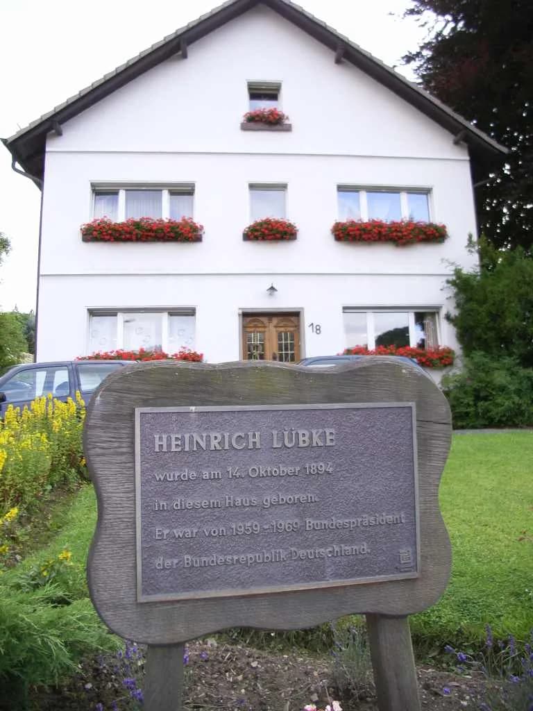 Heinrich Lübke - Birth Place of Heinrich Lübke (President of the Federal republik of Germany) Sundern-Enkhausen