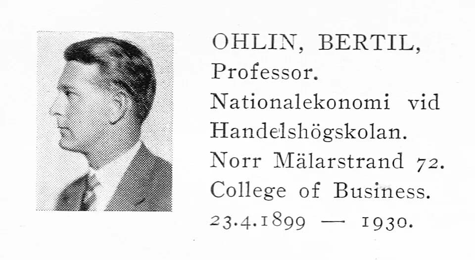 Bertil Ohlin - uploaded from Portrattarkiv.se picture of Bertil Ohlin