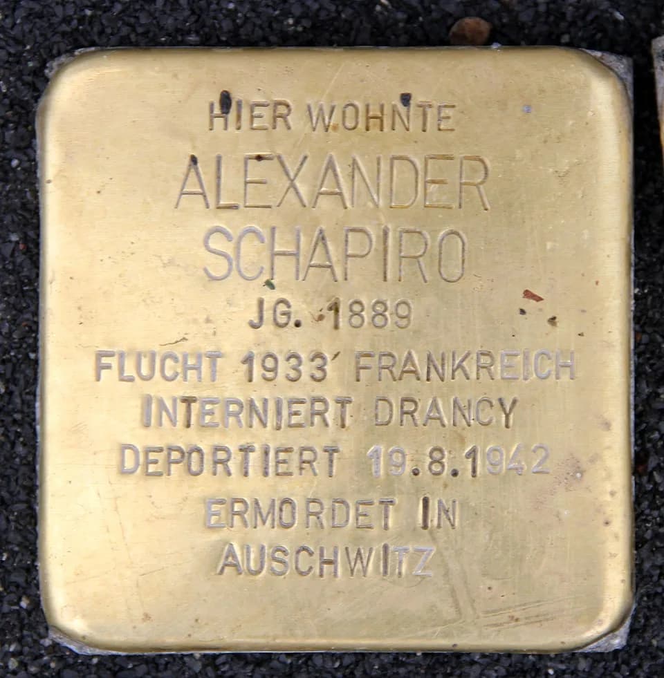 Alexander Grothendieck - "Stolperstein" (stumbling block), Alexander Schapiro, Brunnenstraße 165, Berlin-Mitte, Germany