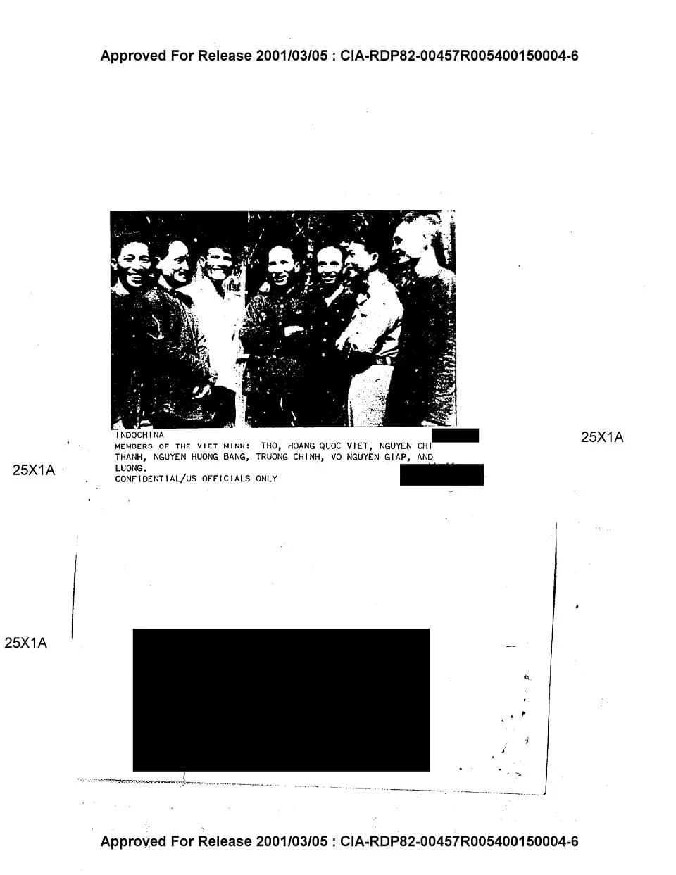 Le Duc Tho - Members of the Viet Minh: Tho, Hoang Quoc Viet, Nguyen Chi Thanh, Nguyen Huong Bang, Truong Chinh, Vo Nguyen Giap, and Luong.