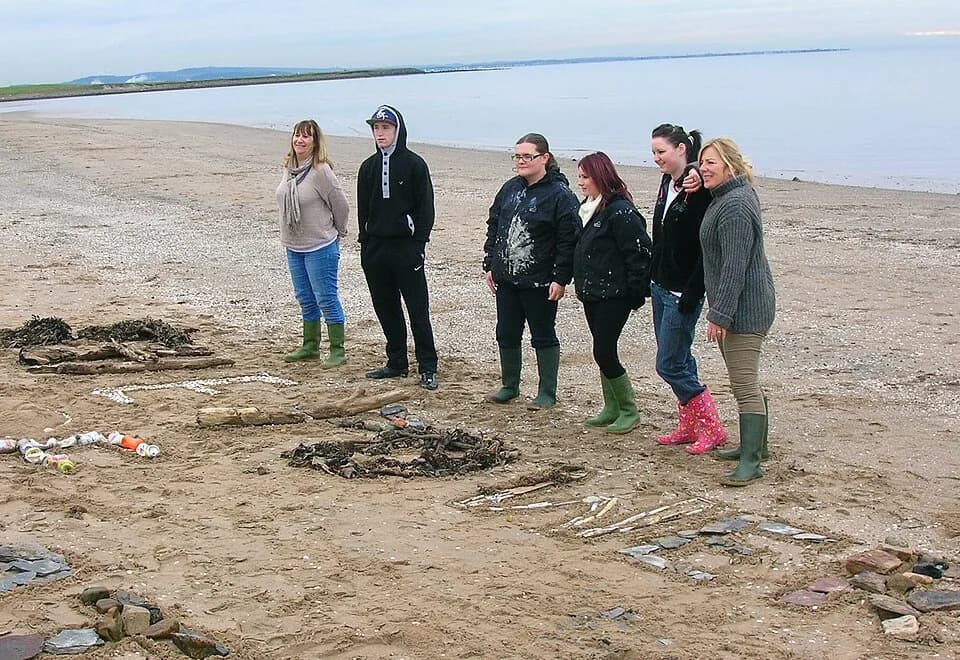 John Muir - John Muir environmental artwork, Stevenston beach, North Ayrshire, Scotland.
