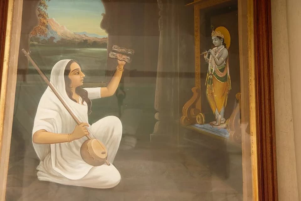 Meera - Inside City Palace Museum, Udaipur, picture of Meera and Krishna.