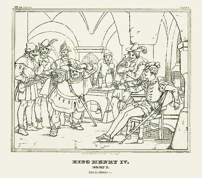 Gustav Holst - Henry IV Part 1, Act II, Scene 4 from Moritz Retzsch's, Gallery to Shakespeare's dramatic works (New-York, 1853)