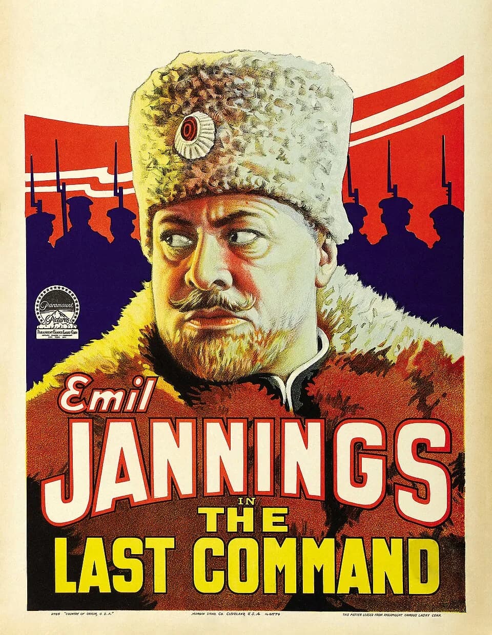 Emil Jannings - Poster for the American romantic drama film The Last Command (1928).