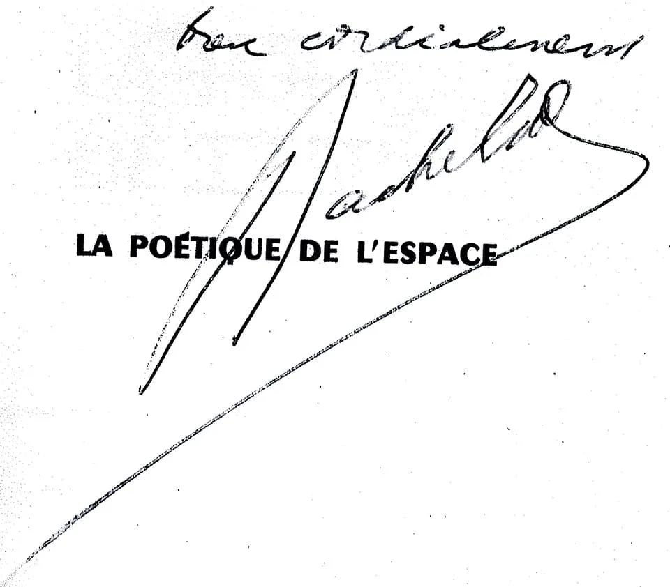 Gaston Bachelard - Signature du philosophe Gaston Bachelard, scan d'après livre dédicacé.
This signature is believed to be ineligible for copyright and therefore in the public domain because it falls