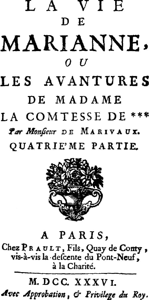 Pierre de Marivaux - La Vie de Marianne by Pierre de Marivaux (1688-1763)