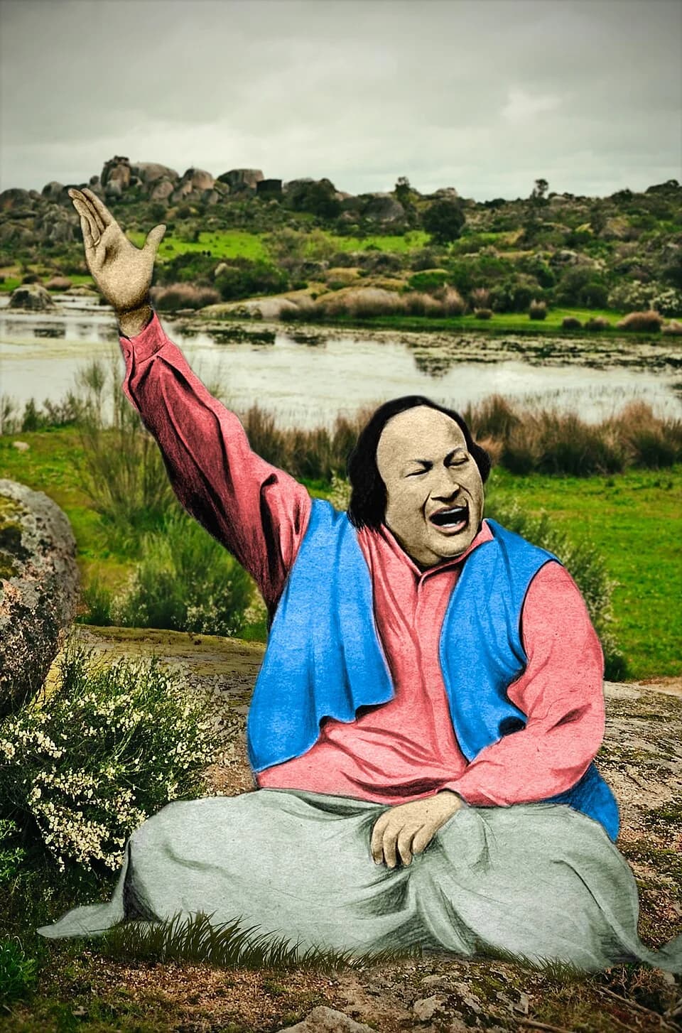 Nusrat Fateh Ali Khan - This photo is Dadicate to Ustad Nusrat Fateh Ali Khan. Its made by Bhushan Kuma Atter (Attersaab)