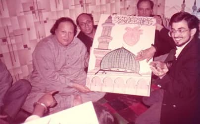 Nusrat Fateh Ali Khan - MFI's mission presented to Nusrat Fateh Ali Khan &amp; Ghulam Farid Sabri