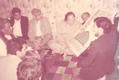 Nusrat Fateh Ali Khan - MFI's mission presented to Nusrat Fateh Ali Khan &amp; Ghulam Farid Sabri