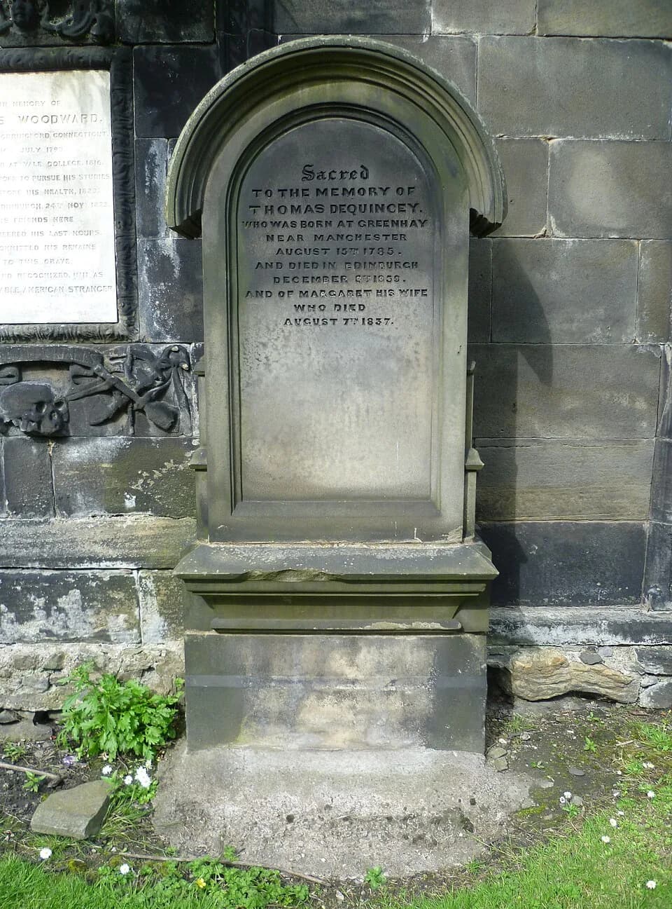 Thomas De Quincey - Grave of Thomas De Quincey, St. Cuthbert's Kirk, Edinburgh