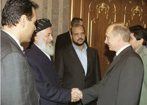 Burhanuddin Rabbani - DUSHANBE. President Putin with former Afghan President Burhanuddin Rabbani.