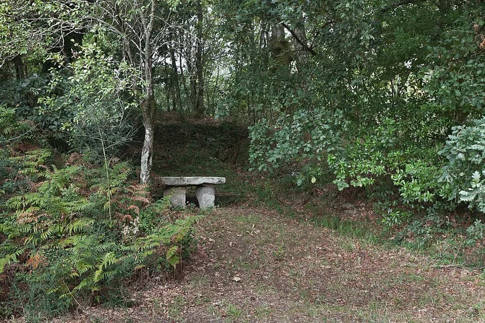 Rosalía de Castro - Garden of Hermida Palace. Place in which Rosalía de Castro wrote. Lestrobe, Dodro, Galicia, Spain