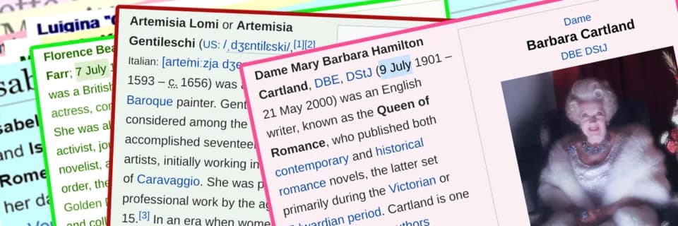 Barbara Cartland - Barbara Cartland from en:wiki screens