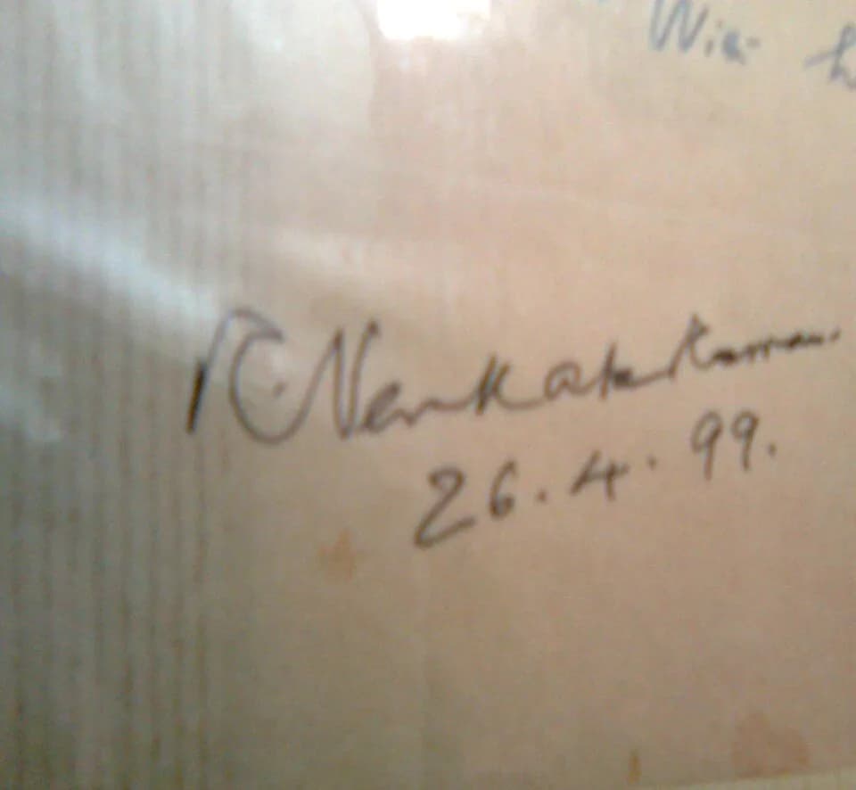 R. Venkataraman - Ramaswamy Venkataraman's Autograph