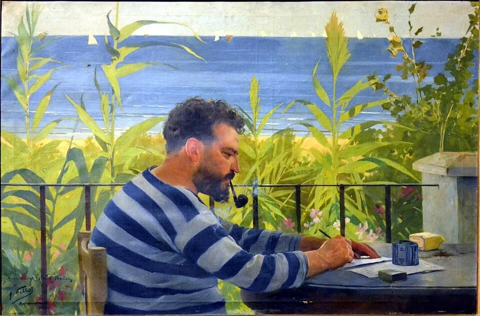 Vicente Blasco Ibáñez - Retrat de Vicent Blasco Ibáñez, Antoni Fillol Granell, 1900. Col·lecció de la família Fillol, oli sobre tela.