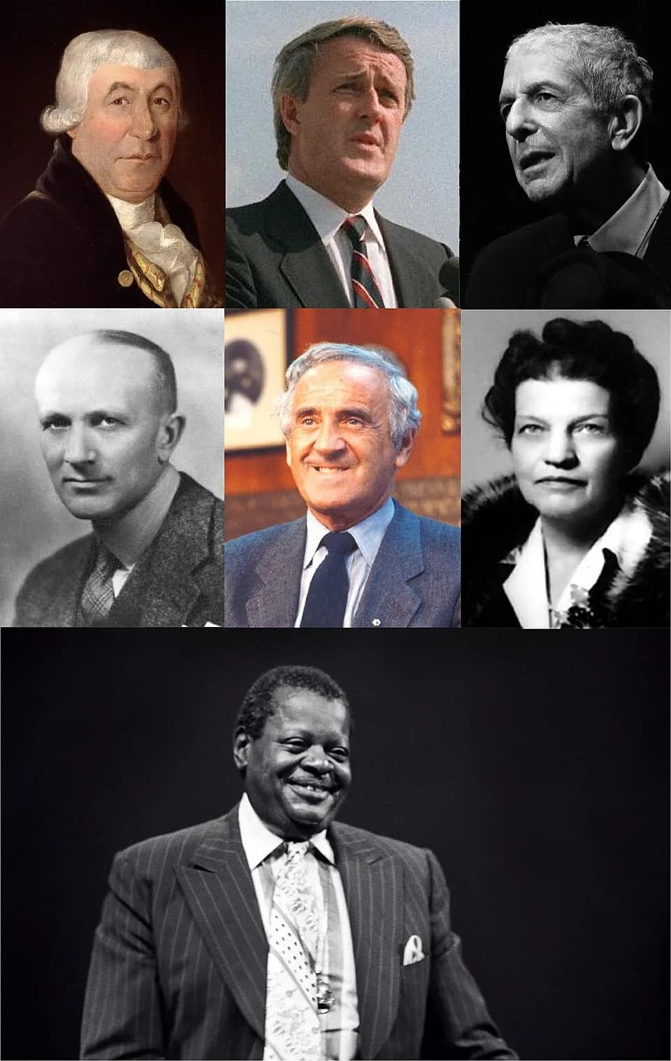 Brian Mulroney - James McGill, Brian Mulroney, Leonard Cohen, Wilder Penfield, Ben Welder, Carine Wilson, Oscar Peterson