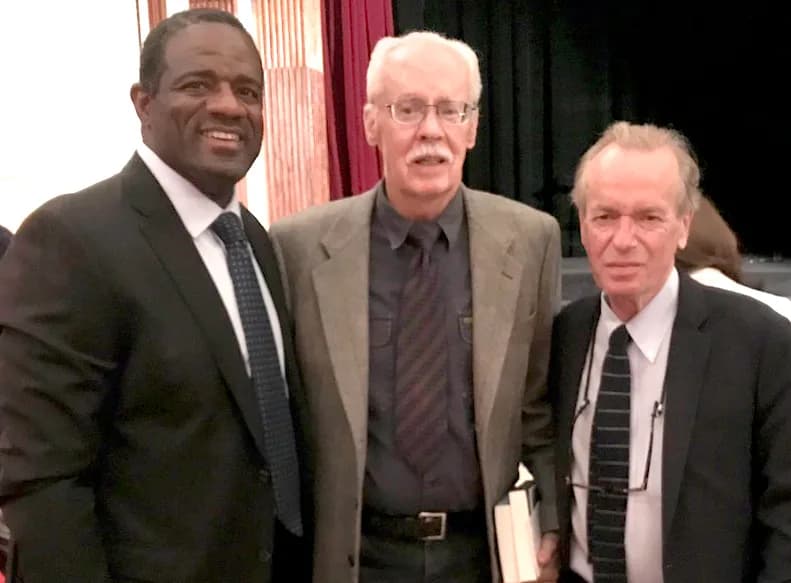 Martin Amis - Damon Austin (American Library Association representative), Michael Mewshaw, and Martin Amis (L-R) at the American Library in Paris Gala, 2019