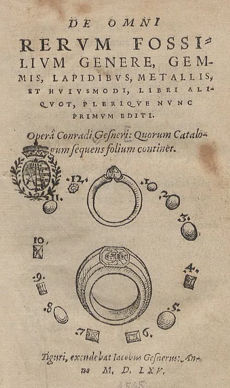 Conrad Gessner - Original image description from the Deutsche FotothekBergbau &amp; Geologie &amp; Gestein &amp; Schmuck &amp; Ring