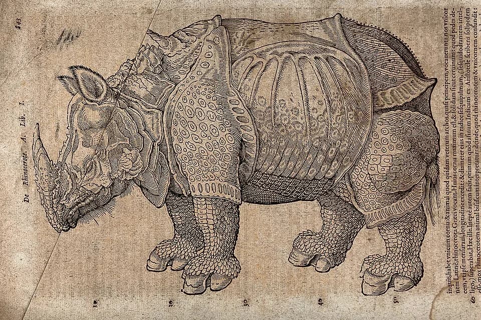 Conrad Gessner - A rhinoceros. Woodcut after C. Gessner.

Iconographic Collections
Keywords: Conrad Gessner