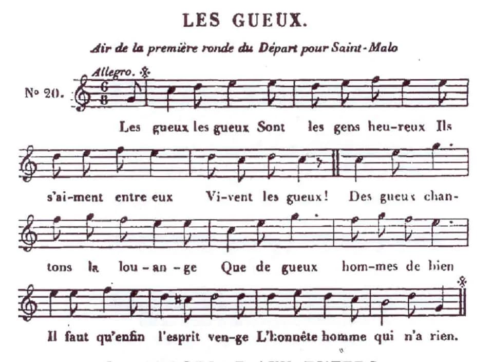 Pierre-Jean de Béranger - Célèbre chanson de Béranger placé sur un timbre plus ancien.