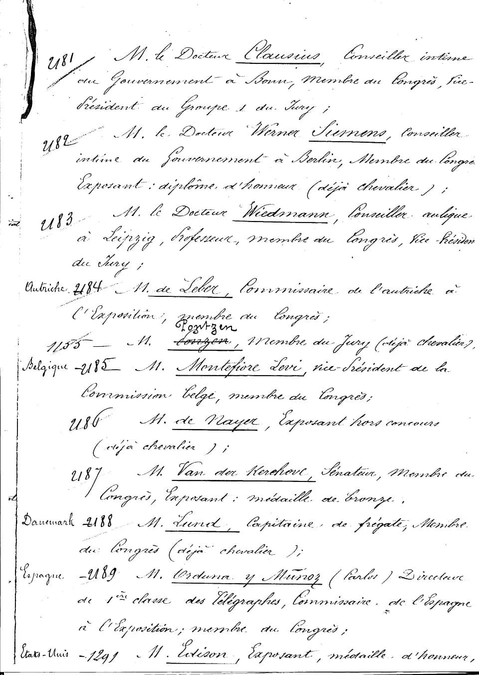 Jules Grévy - Presidential decree by Jules Grévy, on the recommendation of his Minister of Foreign Affairs Jules Barthélemy-Saint-Hilaire, granting various levels of the Légion d'Honneur to approximat