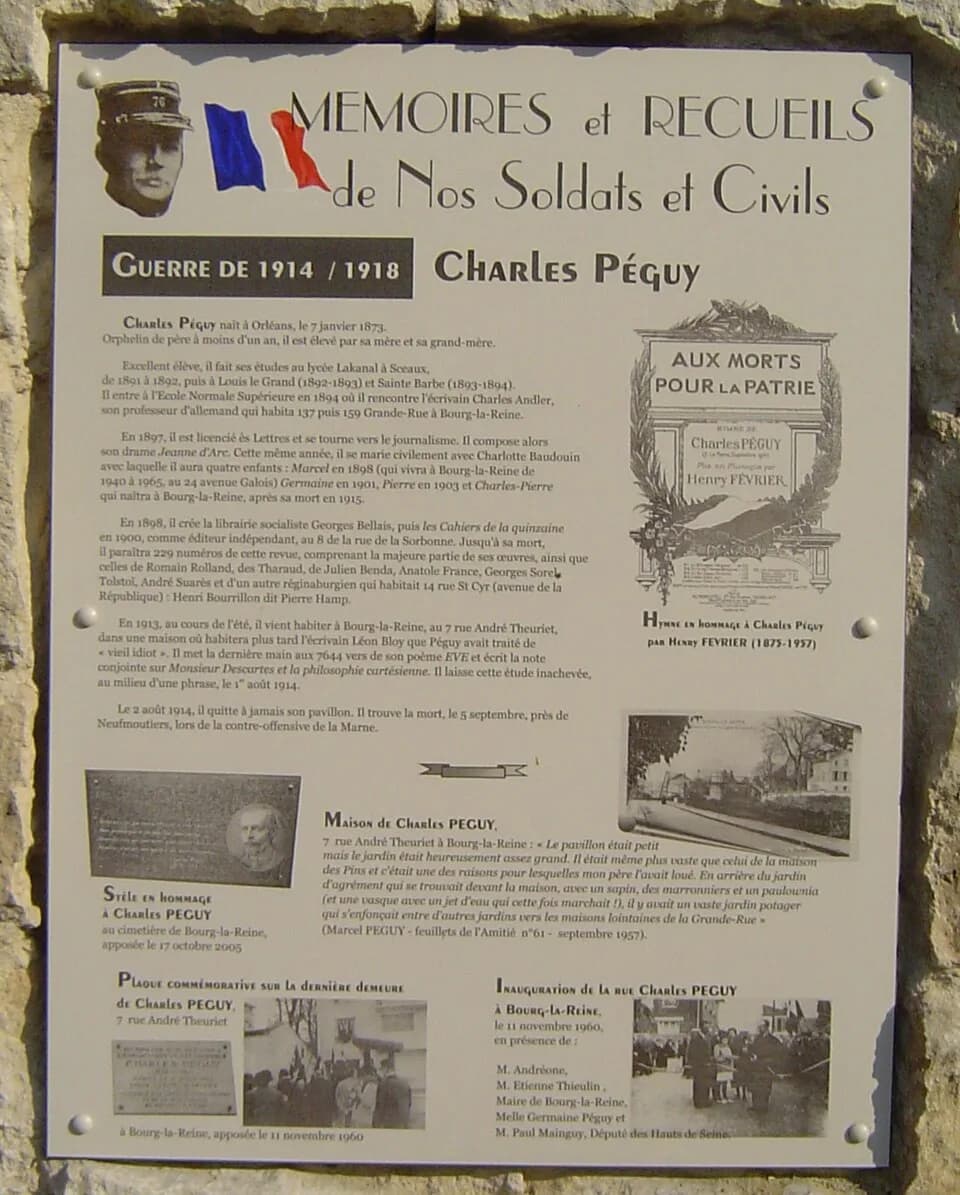 Charles Péguy - Photos prises à Bourg-la-Reine, commune française des Hauts-de-Seine