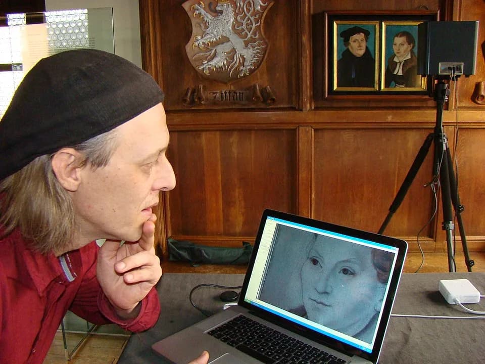 Lucas Cranach the Elder - Infrared reflectographic research on portraits of Martin Luther and Katharina von Bora by Lucas Cranach the Elder at the Melanchthonhaus in Bretten, Germany, with Osiris A1 i