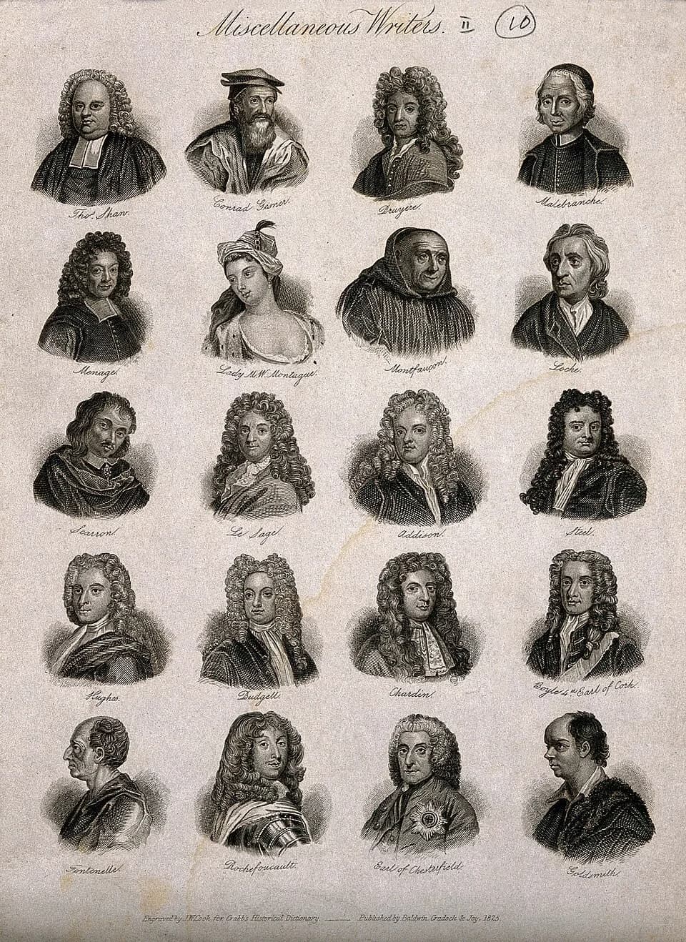 Nicolas Malebranche - Philosophers and virtuosi: twenty portraits. Engraving by J.W. Cook, 1825.

Iconographic Collections
Keywords: Alain René Le Sage; Joseph Addison; Gilles Ménage; Jean de La Bruyè