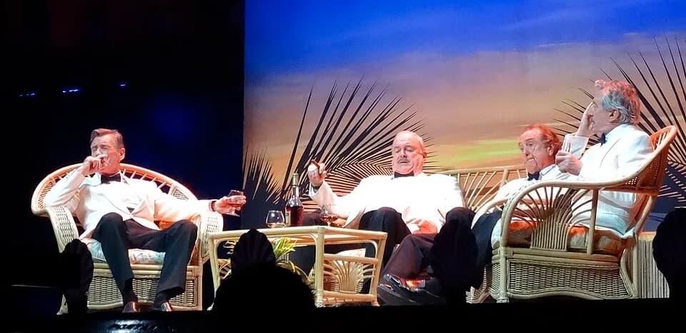 Terry Jones - Photo from "The Four Yorkshiremen sketch", 2014-07-02. From left: Michael Palin, John Cleese, Eric Idle and Terry Jones.