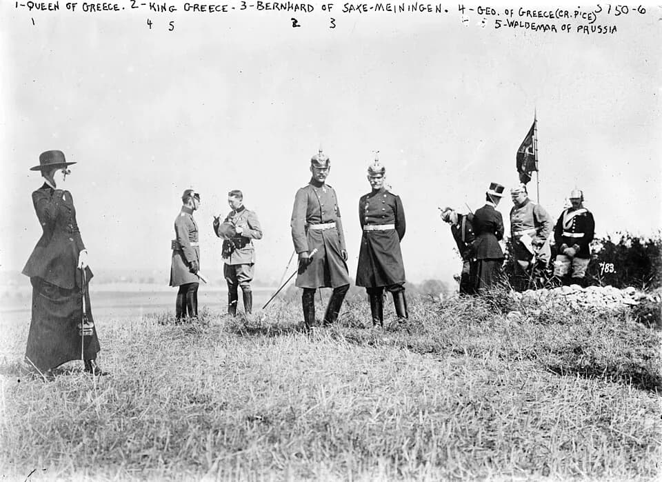 Constantine I of Greece - King Constantine I of Greece and Bernhard III, Duke of Saxe-Meiningen, Kaisermanöver