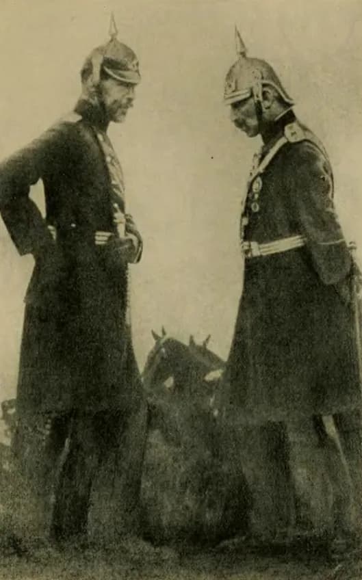 Constantine I of Greece - Postcard depicting king Constantine I of Greece and German emperor William II. All remaining copies were confiscated and destroyed shortly after this one had been obtained.