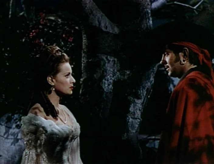 Maureen O'Hara - Tyrone Power and Maureen O'Hara in a screenshot from the trailer for the film The Black Swan.