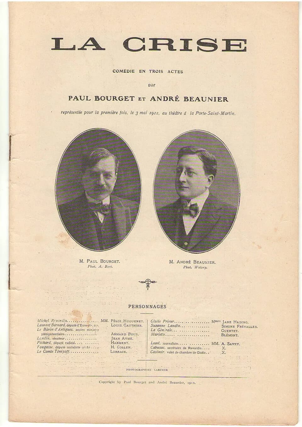 Paul Bourget - pièce de theatre