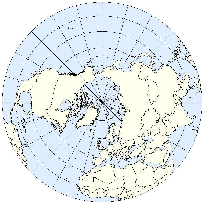 Johann Heinrich Lambert - Northern Hemisphere of Earth (Lambert Azimuthal projection)