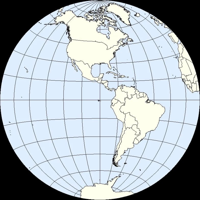 Johann Heinrich Lambert - Western Hemisphere of Earth (Lambert Azimuthal projection)