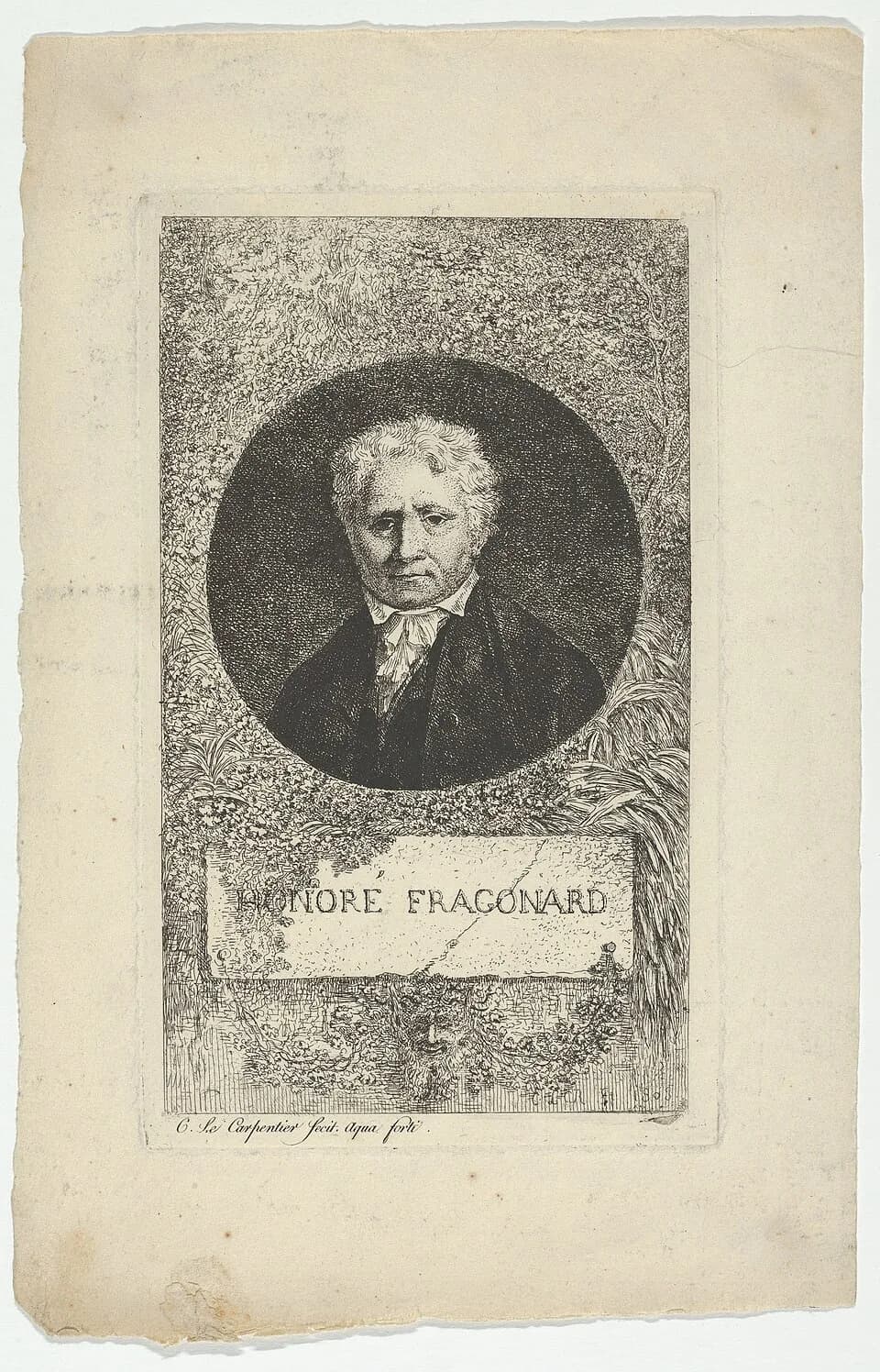 Jean-Honoré Fragonard - Portrait de Jean-Honoré Fragonard, gravé par Charles Louis François Le Carpentier en 1808.