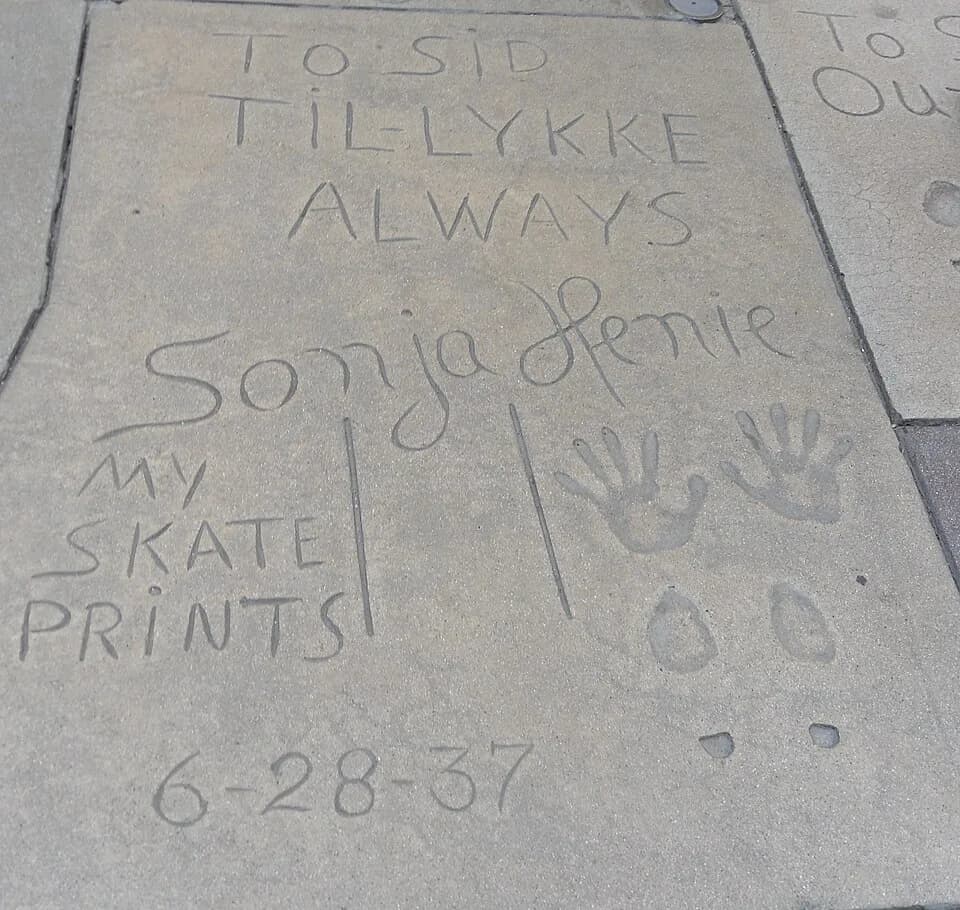 Sonja Henie - Sonja Henie's signature at Grauman's Chinese Theatre