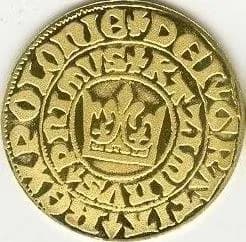 Casimir III the Great - The Grossus cracoviensis, a silver groschen coin similar to the Prague groschen, was introduced in Cracow by Casimir III of Poland in 1367. It is marked GROS(S)I CRACOVIENSES(S
