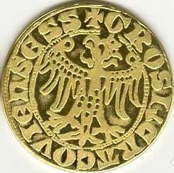 Casimir III the Great - The Grossus cracoviensis, a silver groschen coin similar to the Prague groschen, was introduced in Cracow by Casimir III of Poland in 1367. It is marked GROS(S)I CRACOVIENSES(S