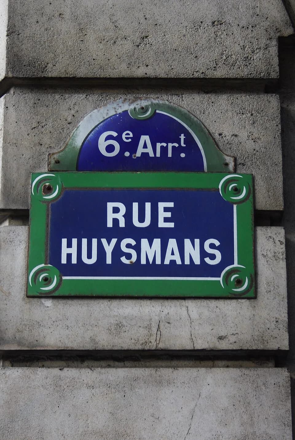 Joris-Karl Huysmans - Straßenschild RUE HUYSMANS im 6. Arrondissement von Paris
